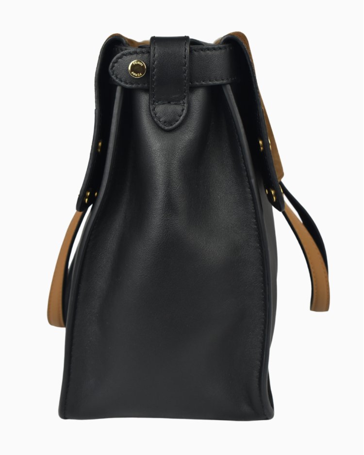 Bolsa Fendi Original Vitello Grace Large Flip Tote Preta Feminina